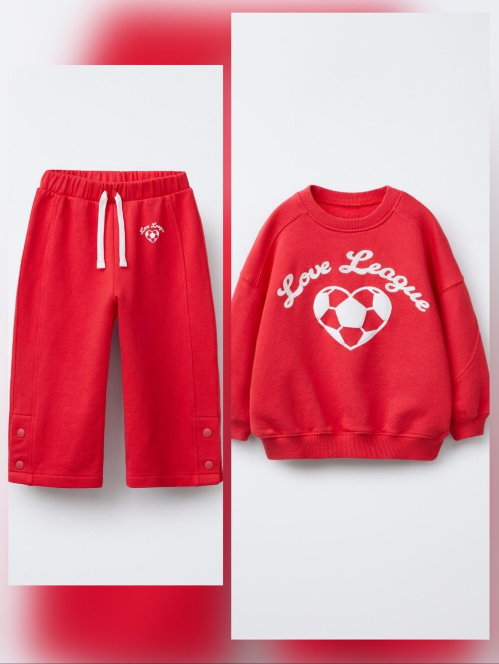 Zara Red Kids Sweatpants Joggers Set